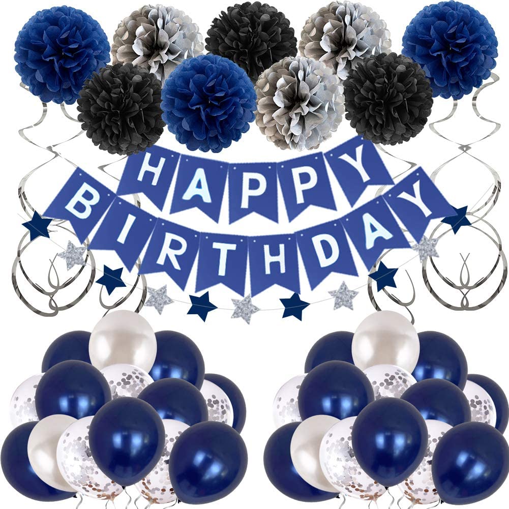 Birthday Decorations Men Blue Birthday Party Decorations for Men